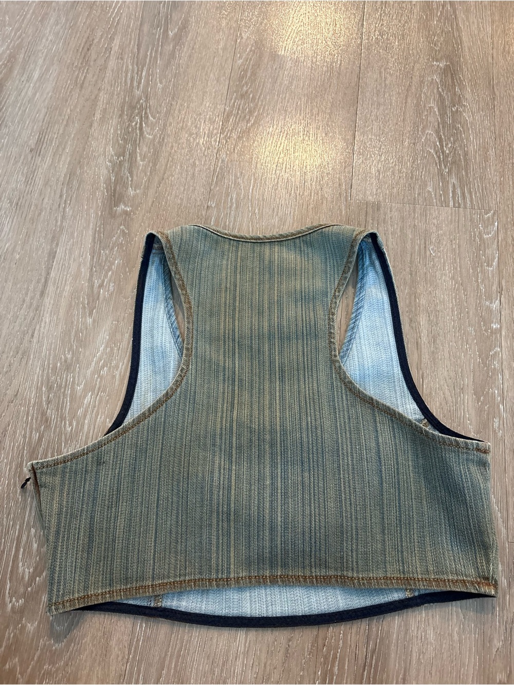 Diesel Washed Olive Ribbed Crop Tank - Picture 2 of 5